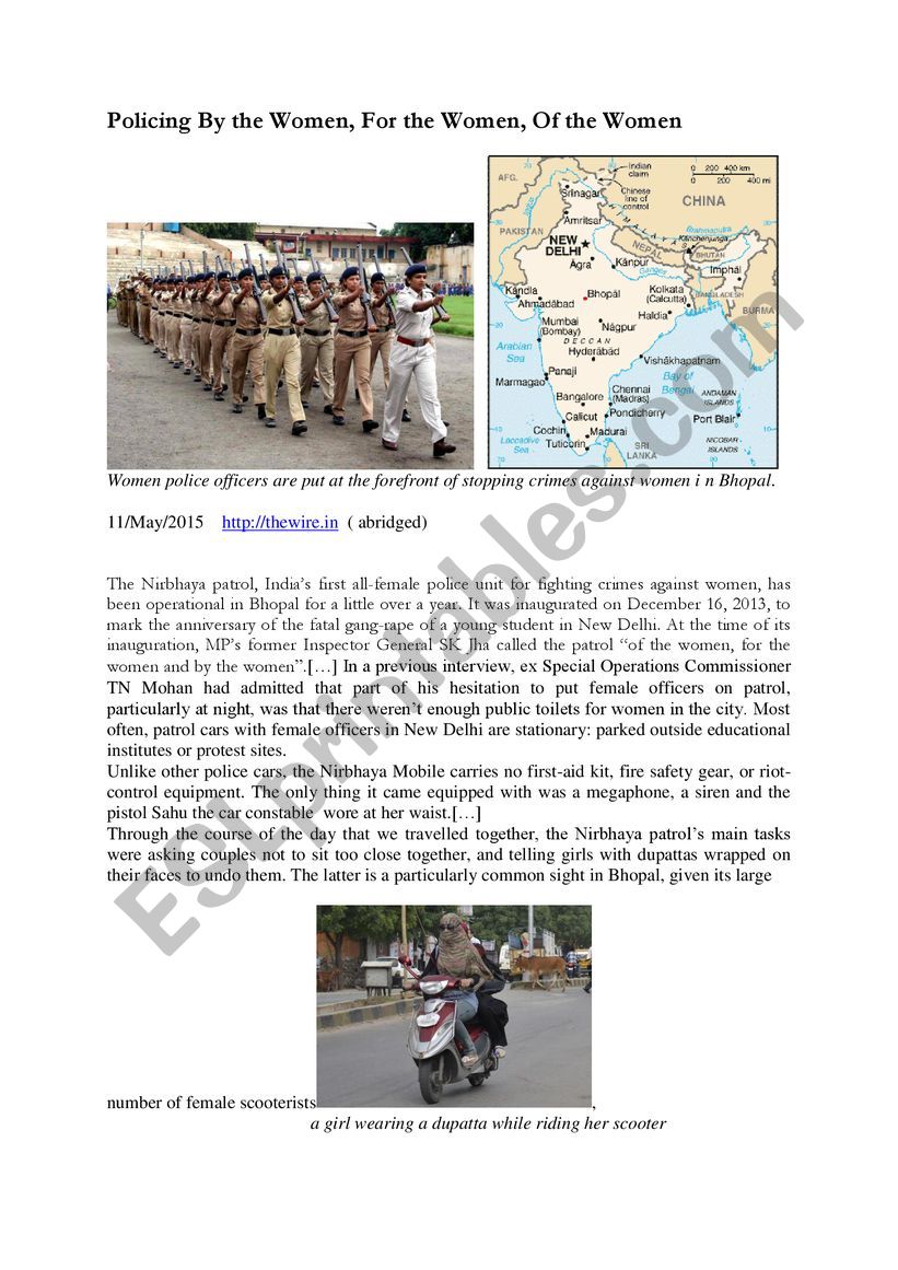 The Nirbhaya patrol , IndiaÂ´s first all- female police unit