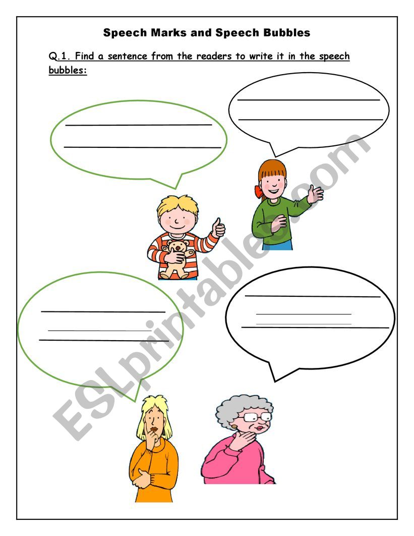 conversation speech bubbles worksheet