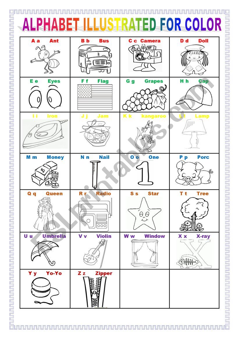 ILLUSTRATED ALPHABET FOR COLOR