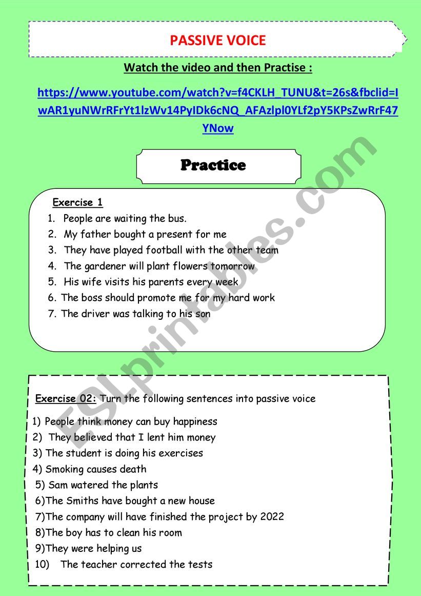 PASSIVE VOICE worksheet