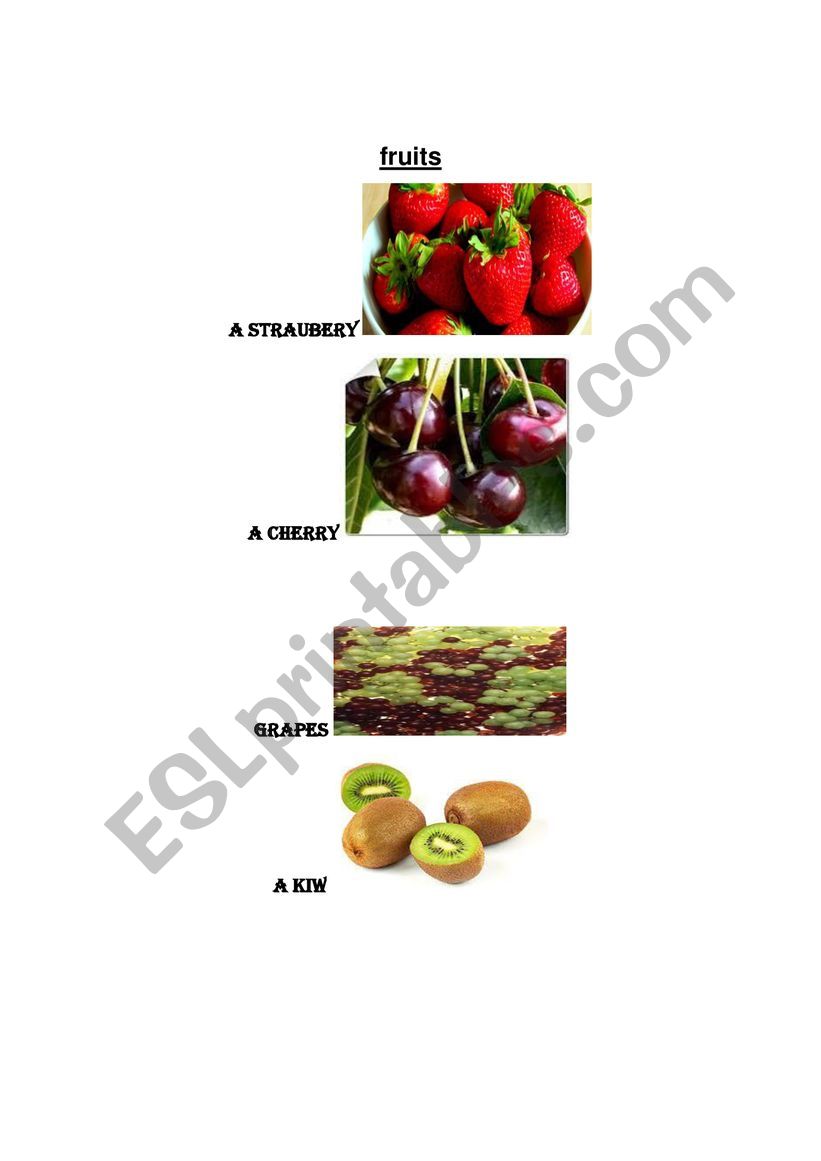 fruits worksheet