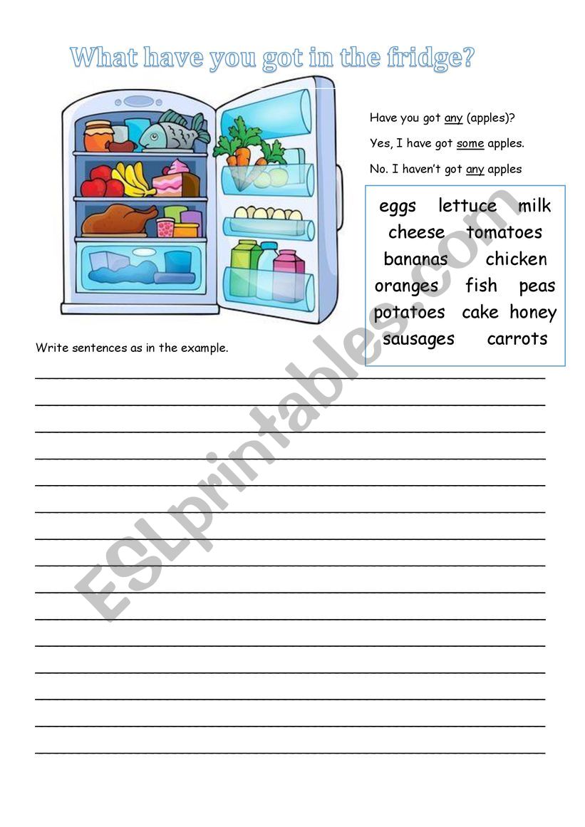 food-have you got...? worksheet