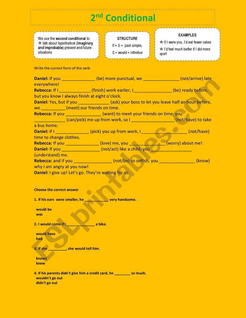 second conditional worksheet