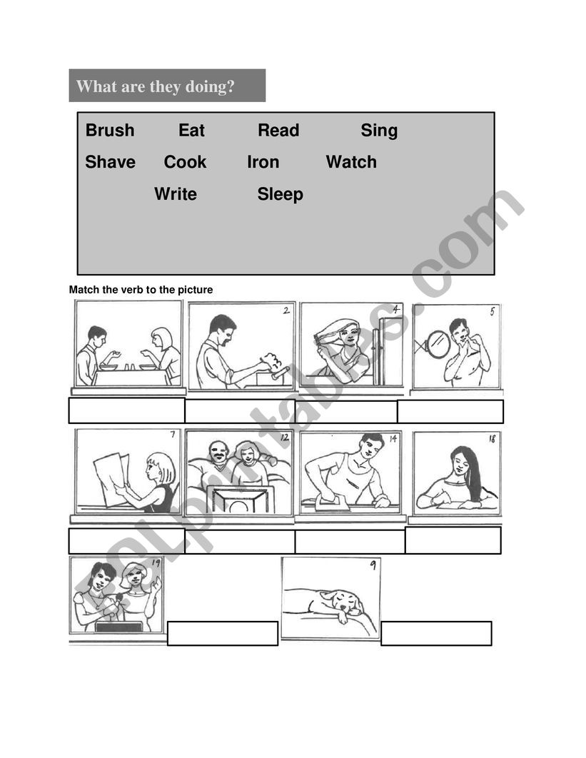 What are they doing?  worksheet