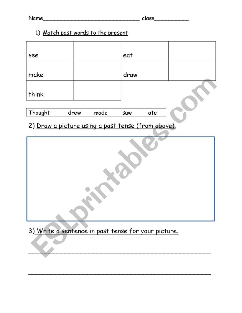 Past tense irregular worksheet