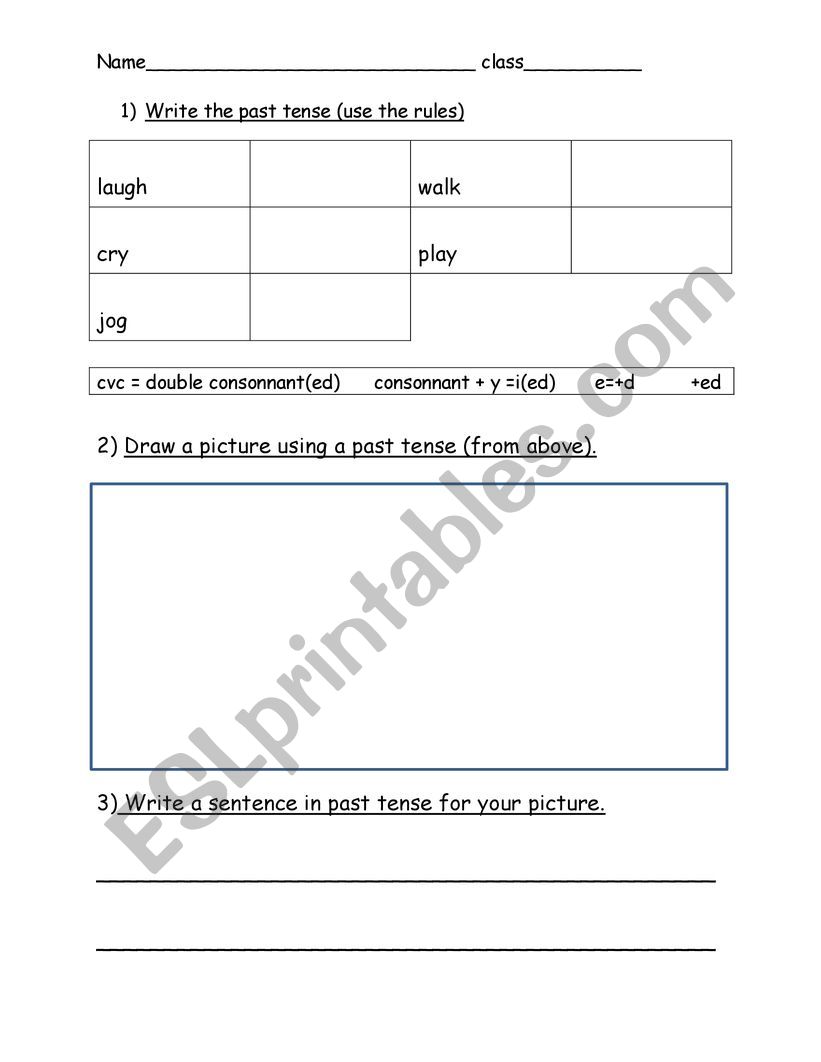 Past tense regular worksheet