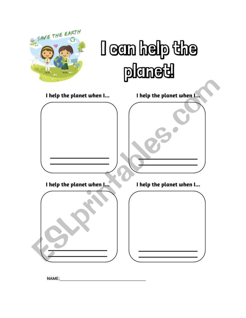 Help the planet - Worksheet worksheet