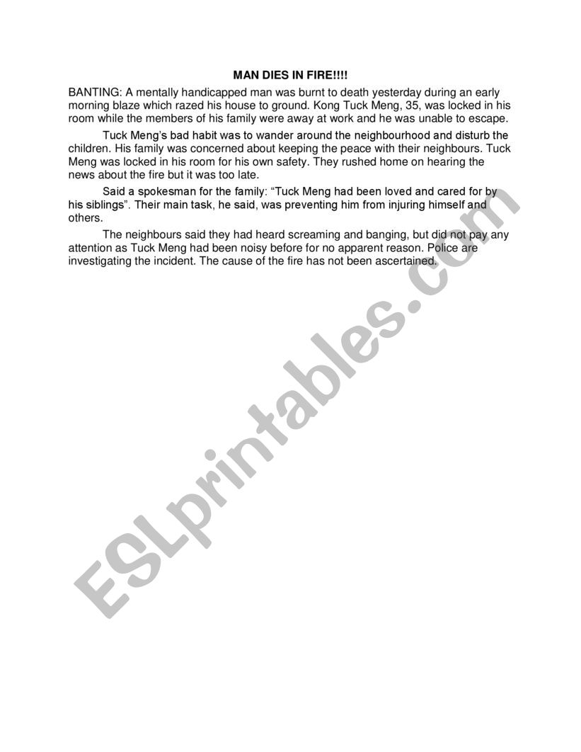 helping others worksheet
