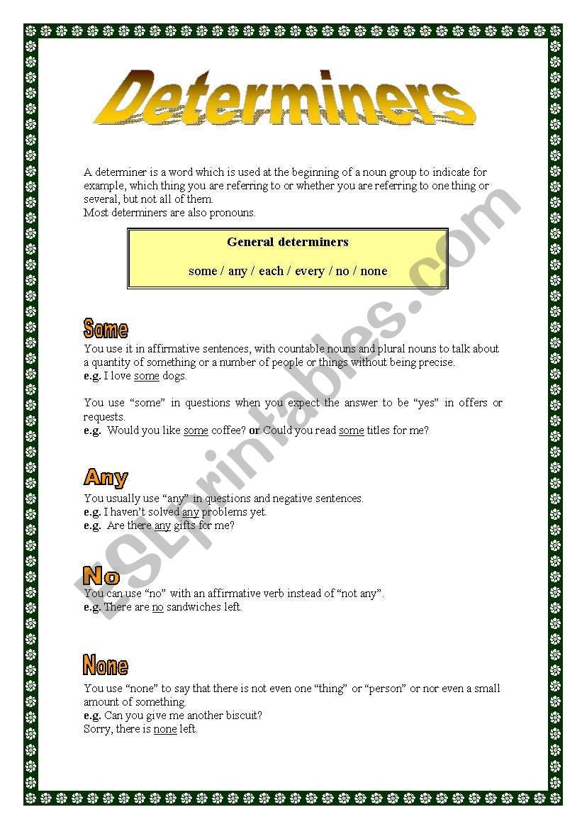 Determiners (16.08.08) worksheet