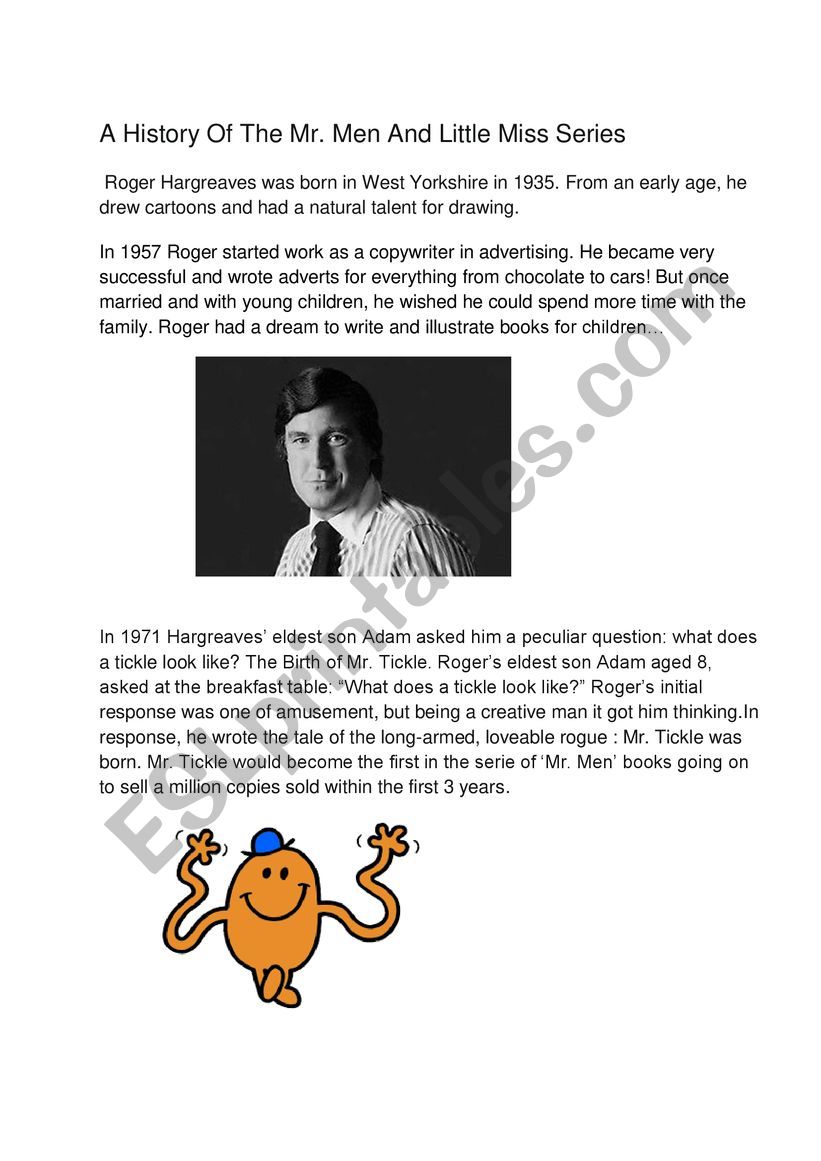 A history of Mr Men and little Misses