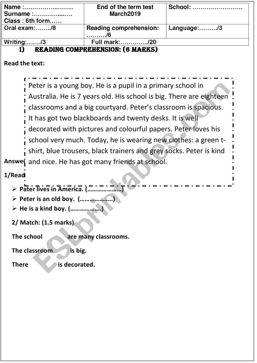 english exam 2 worksheet