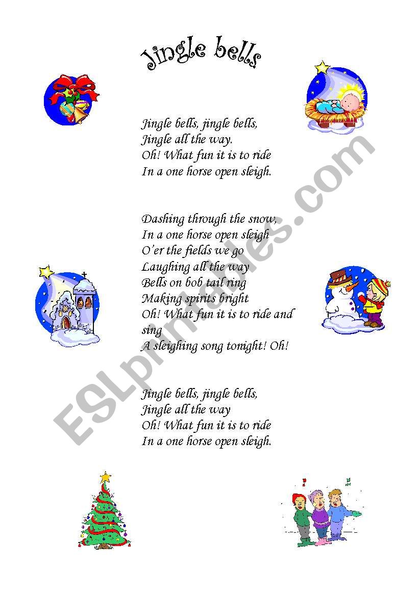 jingle bells song worksheet