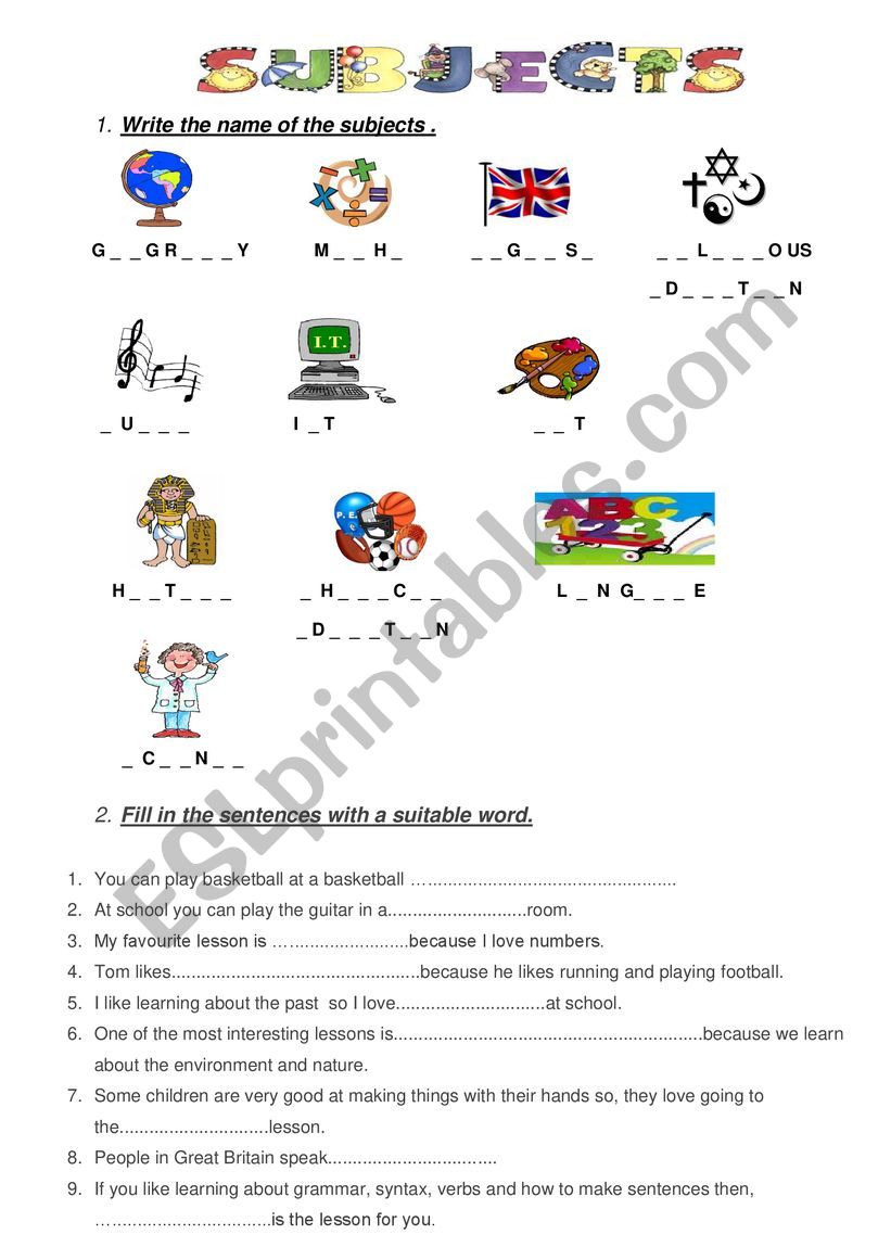 Revision exercises worksheet