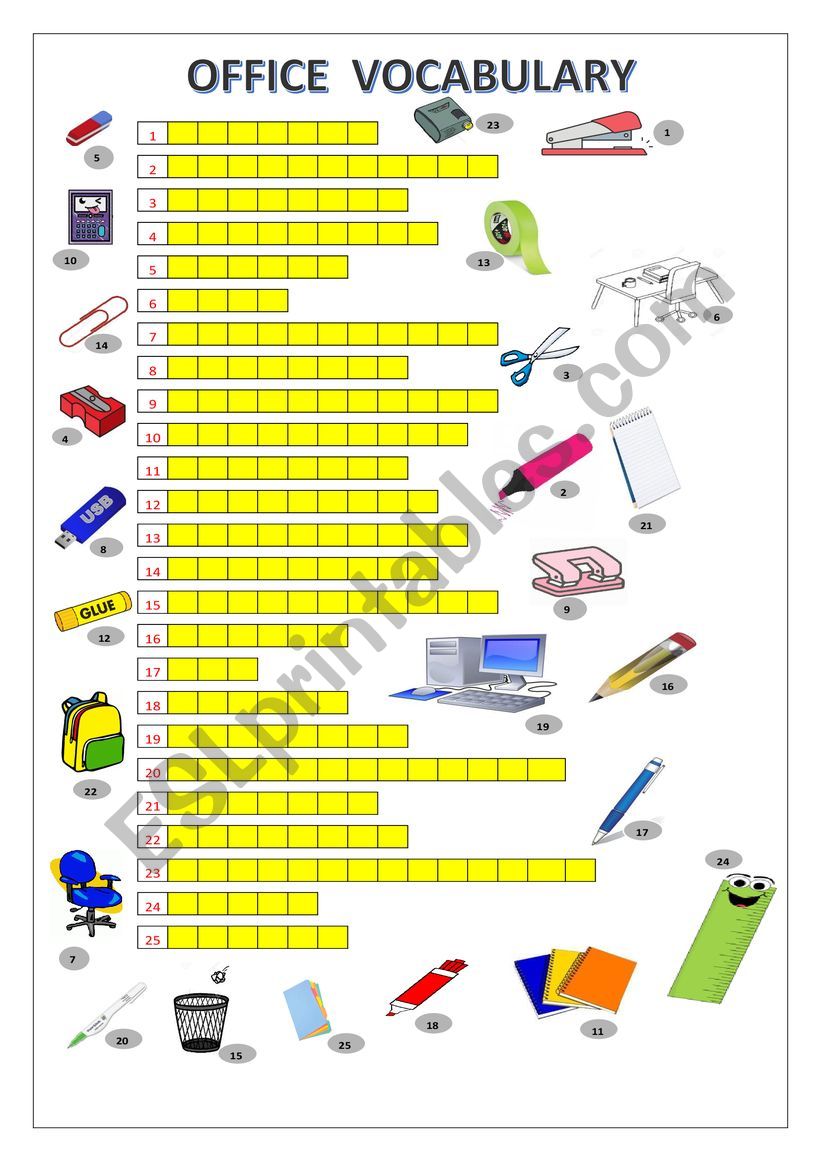 OFFICE VOCABULARY worksheet