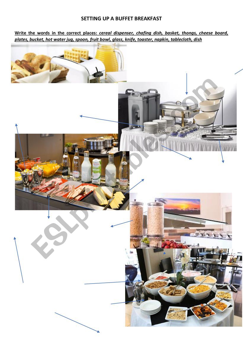 Setting up a buffet breakfast worksheet