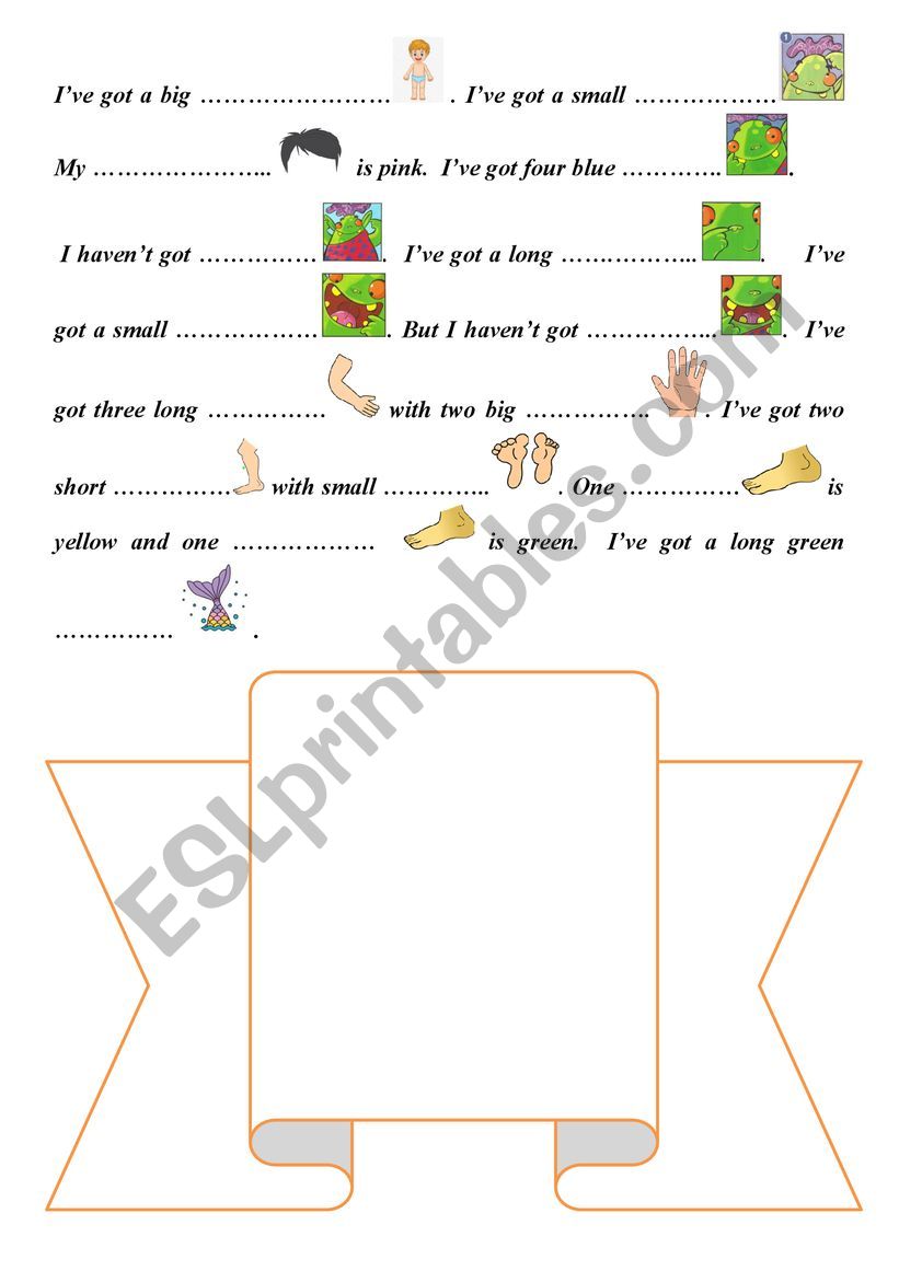 Body parts worksheet