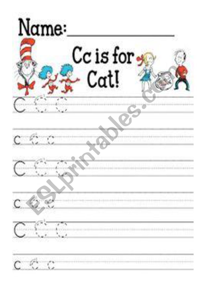 C is for cat worksheet