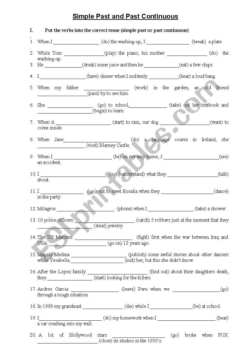 Simple Past  and Past Continuous