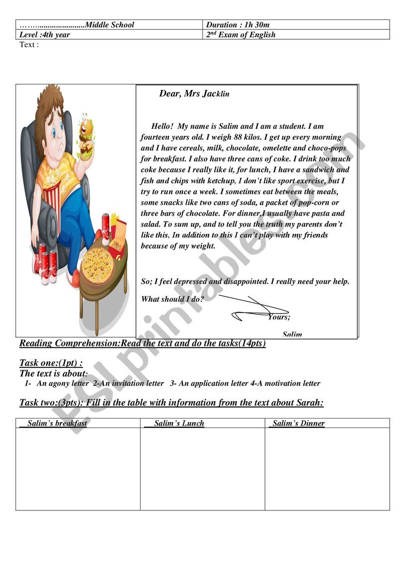 4MS second examination worksheet