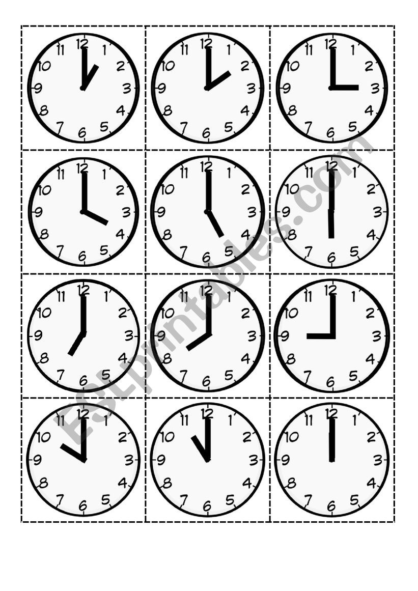 clock - lapbook worksheet