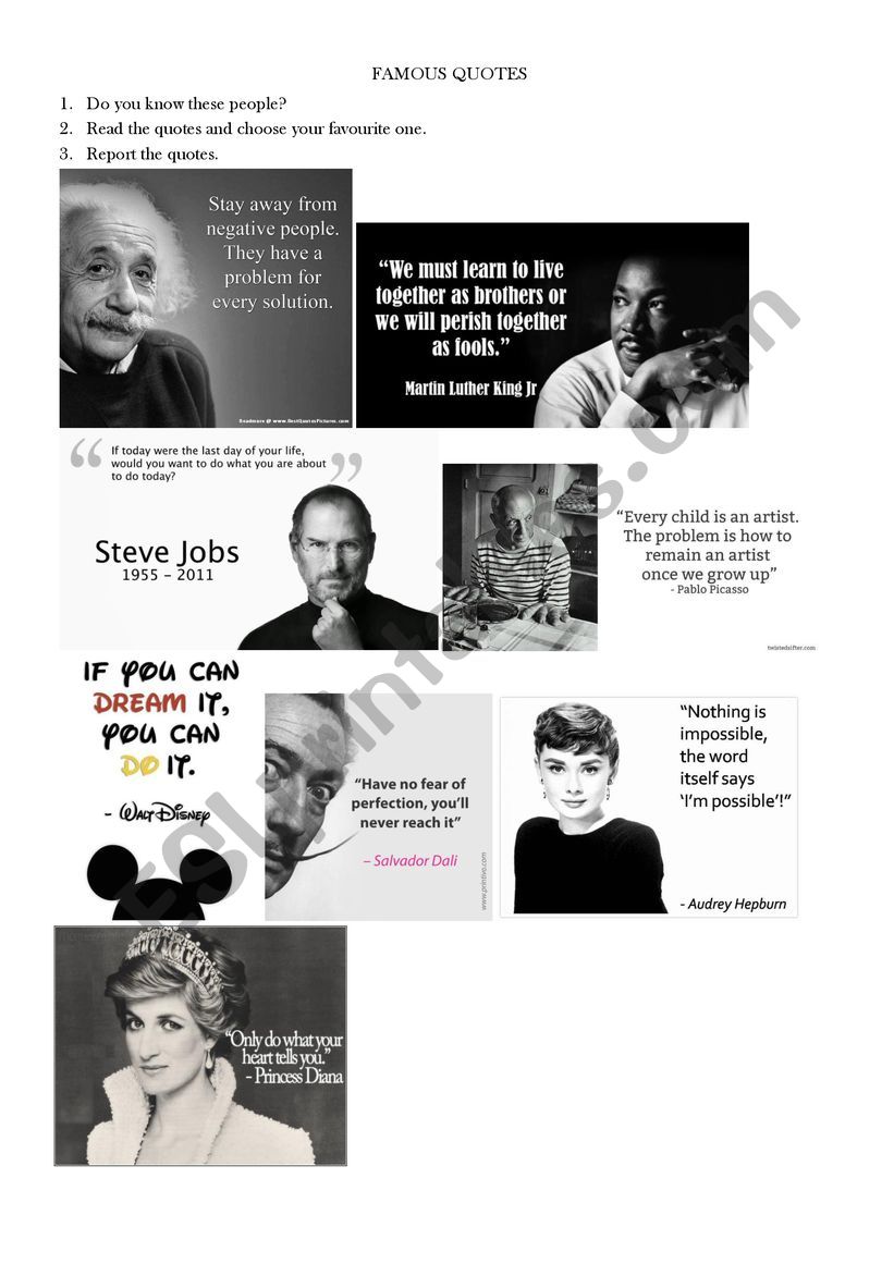 Famous quotes worksheet