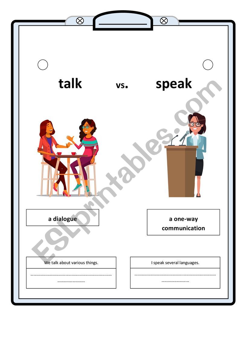 TALK or SPEAK? worksheet