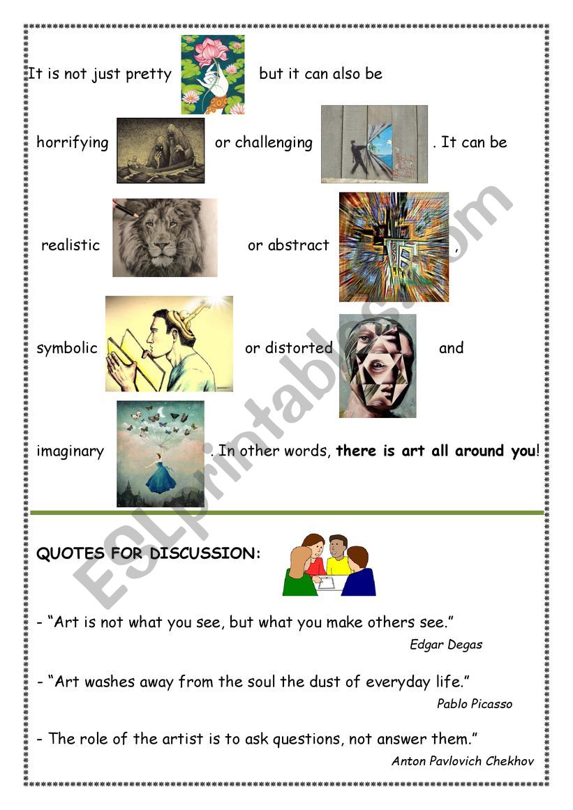 What is Art? part 3 worksheet