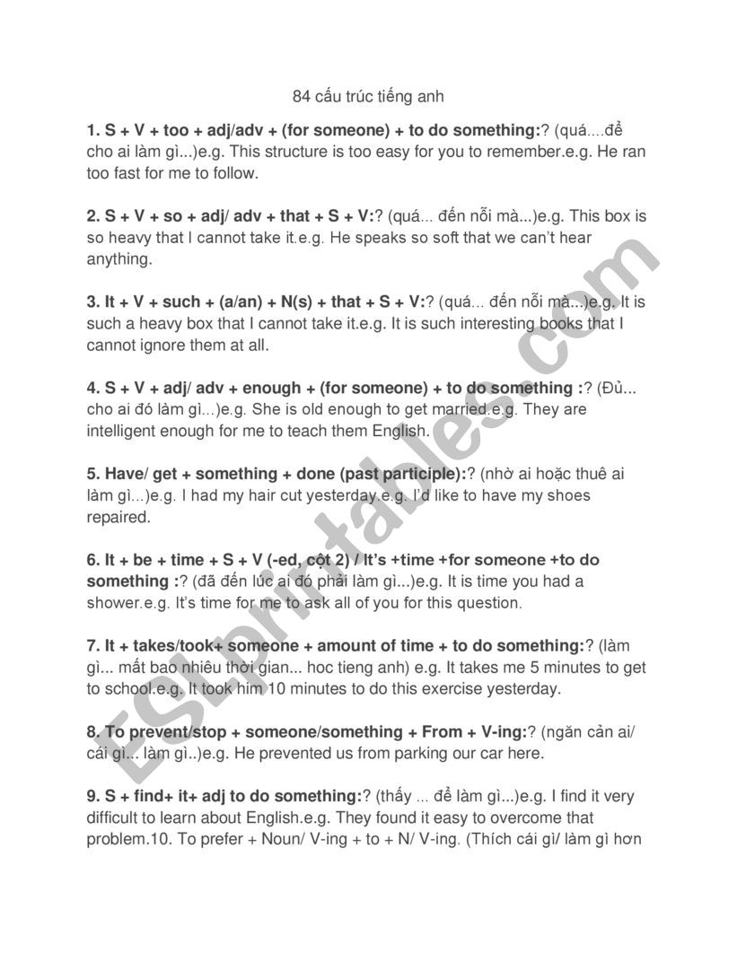 Sentence Structure Esl Worksheet By Nhunghydi