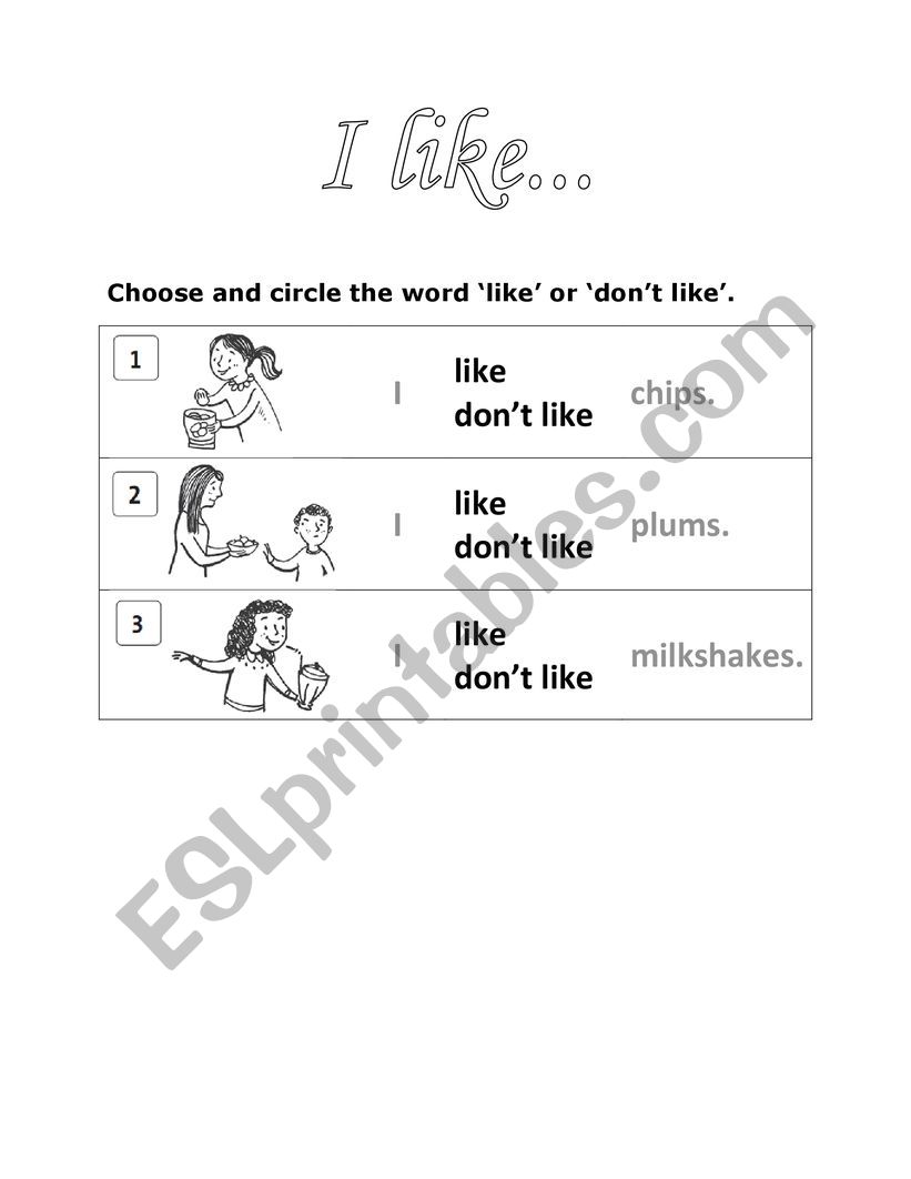 What do you like? (part 2) worksheet