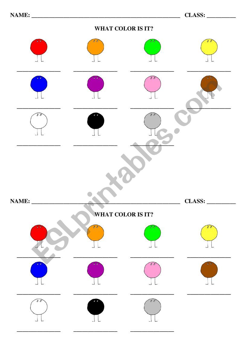 Colors worksheet
