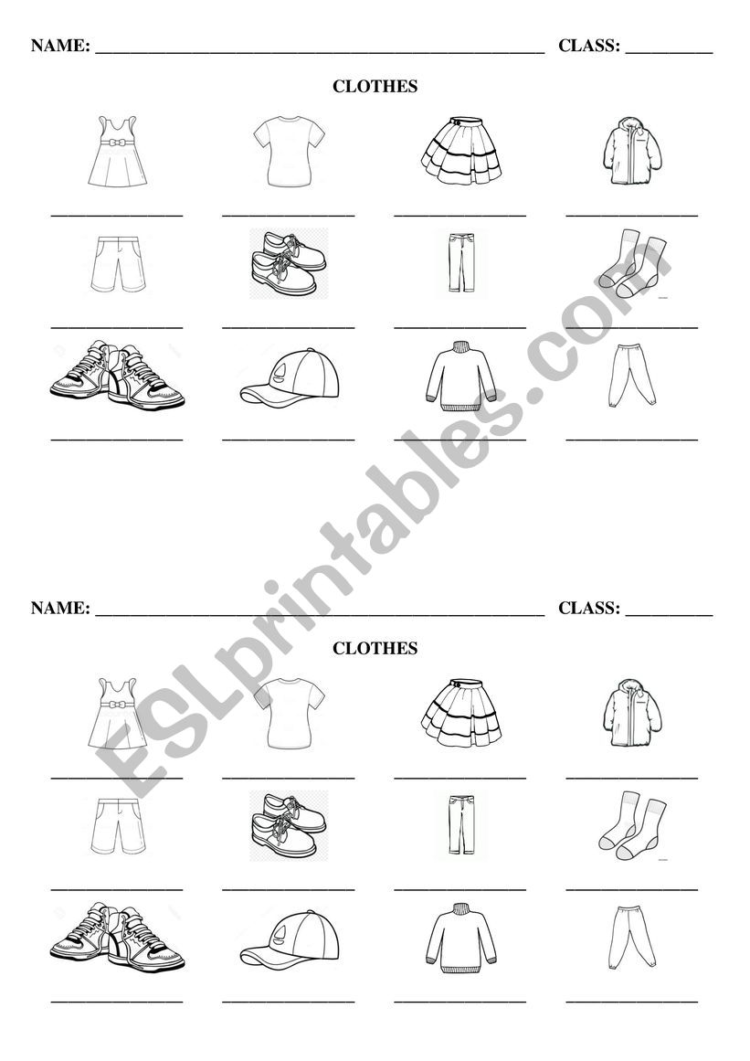 Clothes - ESL worksheet by jsmdel