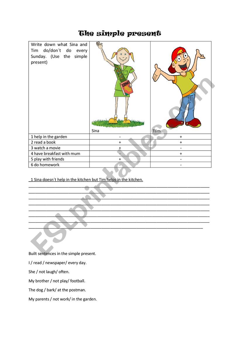 Simple present worksheet