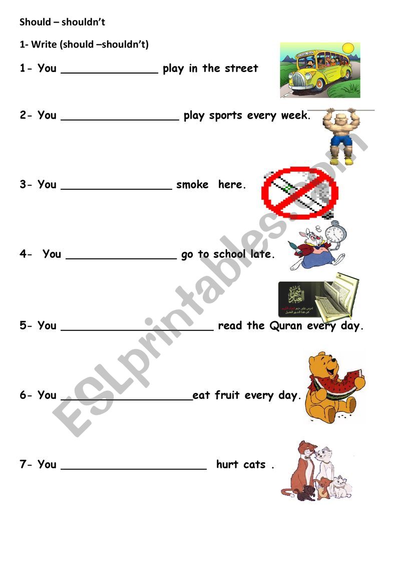 should - shouldnt worksheet