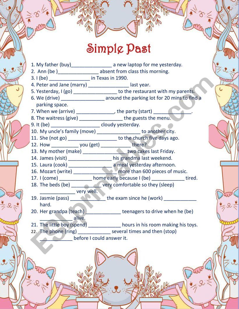 Simple Past worksheet