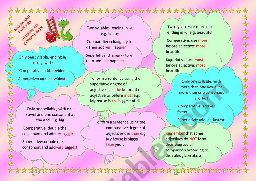 degrees of comparison worksheet