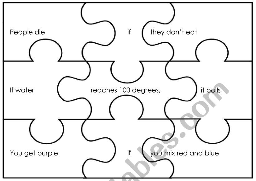 Zero Conditional Puzzles worksheet