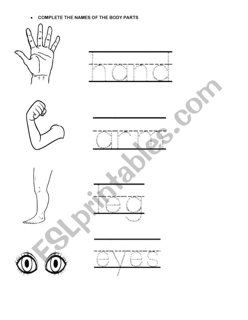 Body Parts Names Esl Worksheet By Dianalez Make spaghetti string worksheet with body parts: body parts names esl worksheet by