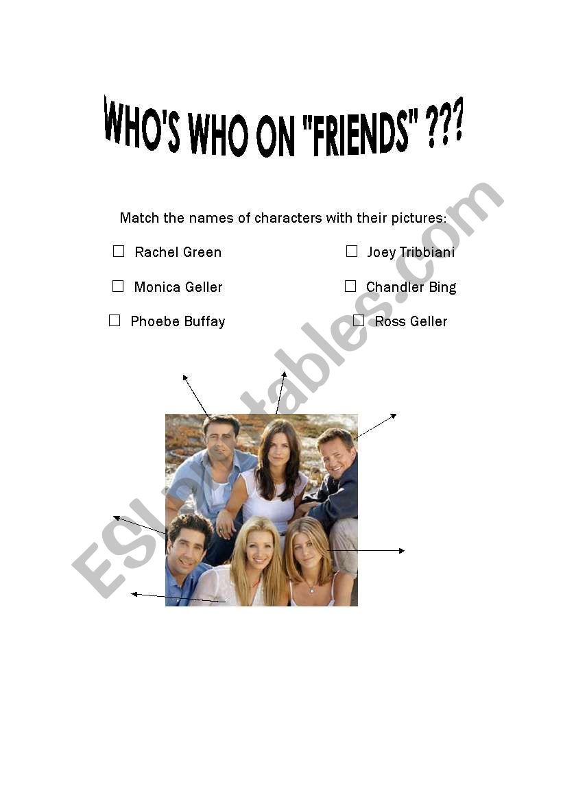 FRIENDS, TV SERIES worksheet