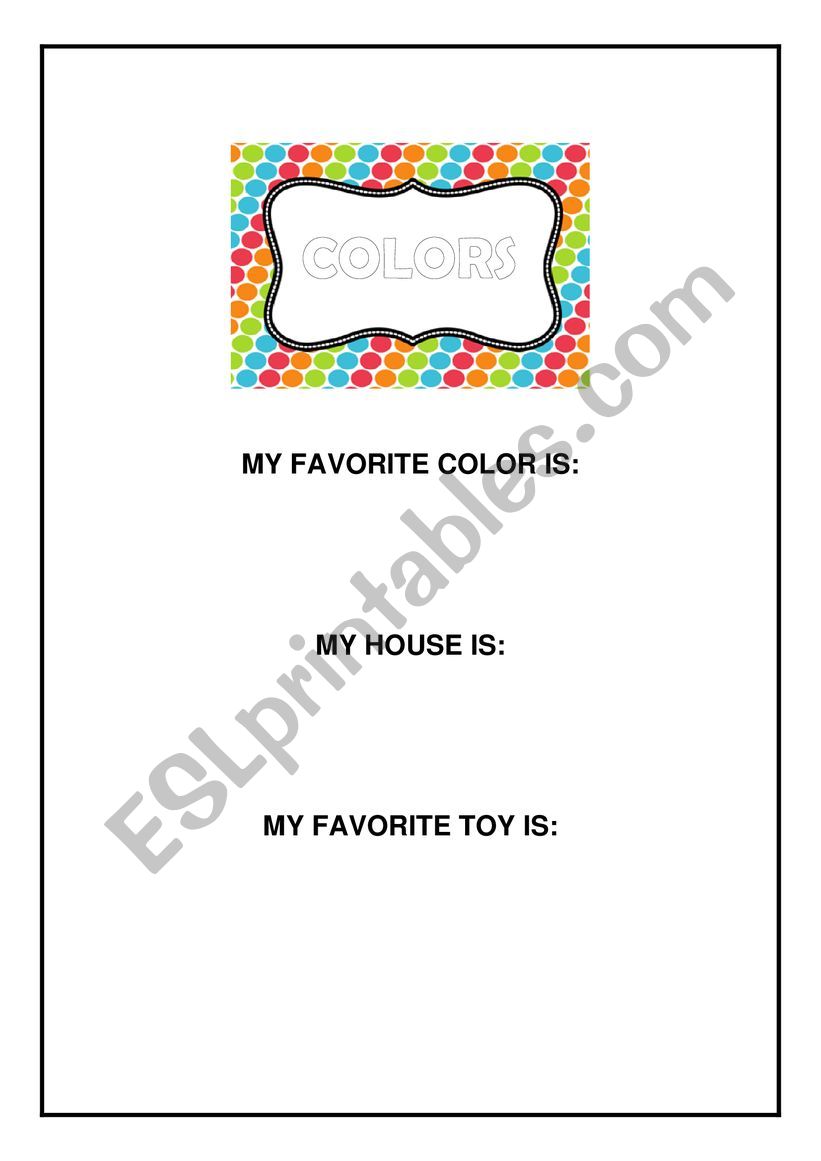 Colors worksheet