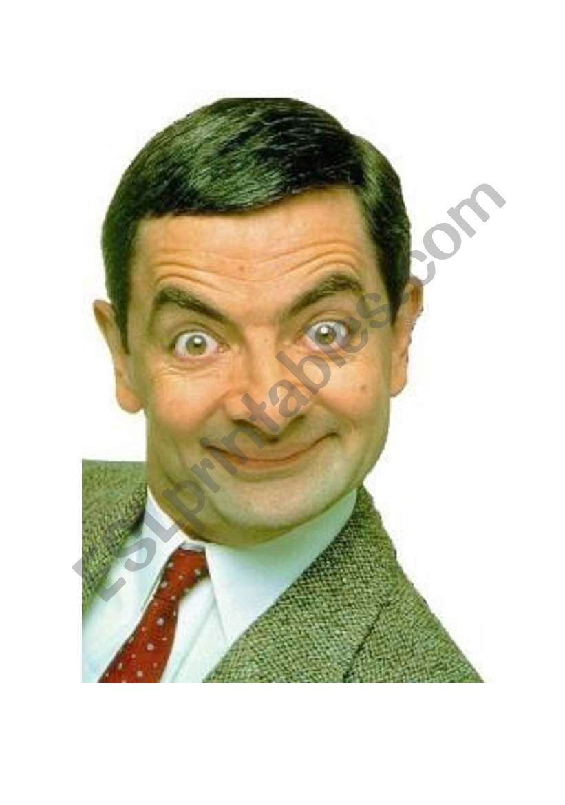 flash-card Mr Bean worksheet