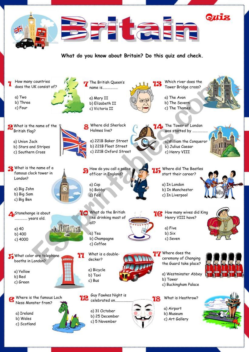 Britain Quiz worksheet