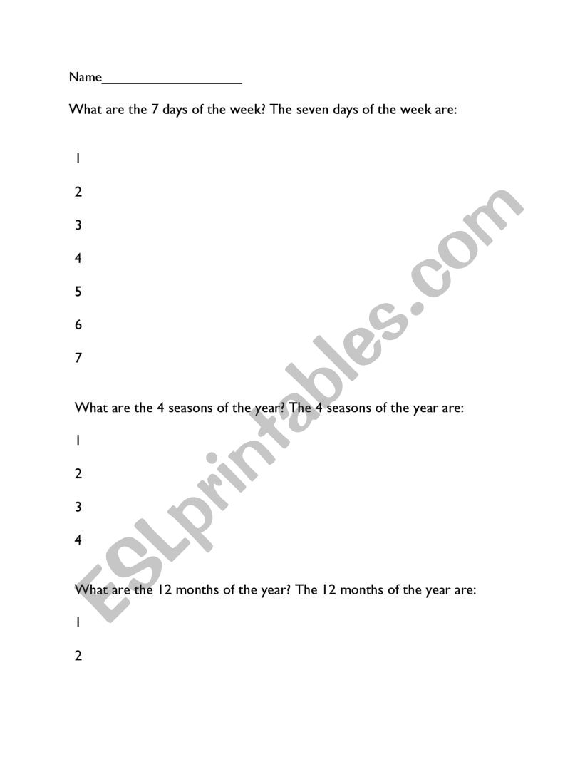 Worksheet that goes with study sheet. 2/2