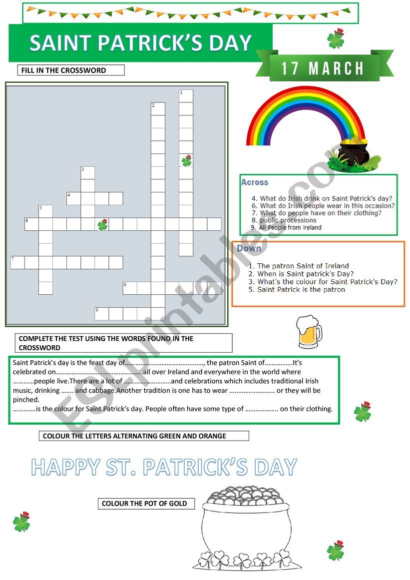 St. Patricks Day worksheet