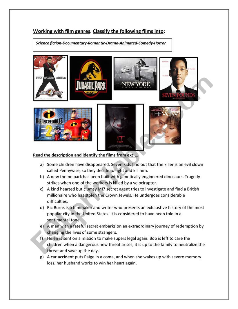 Movies worksheet