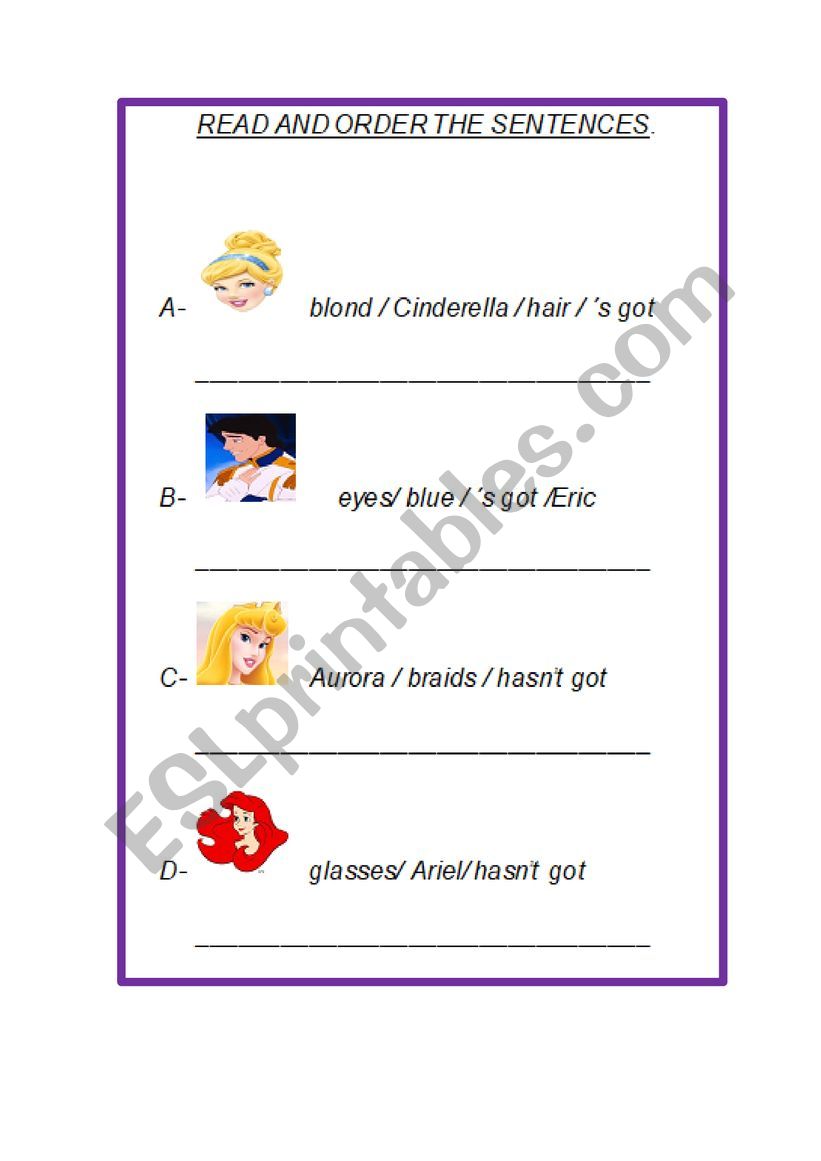 Describing people worksheet