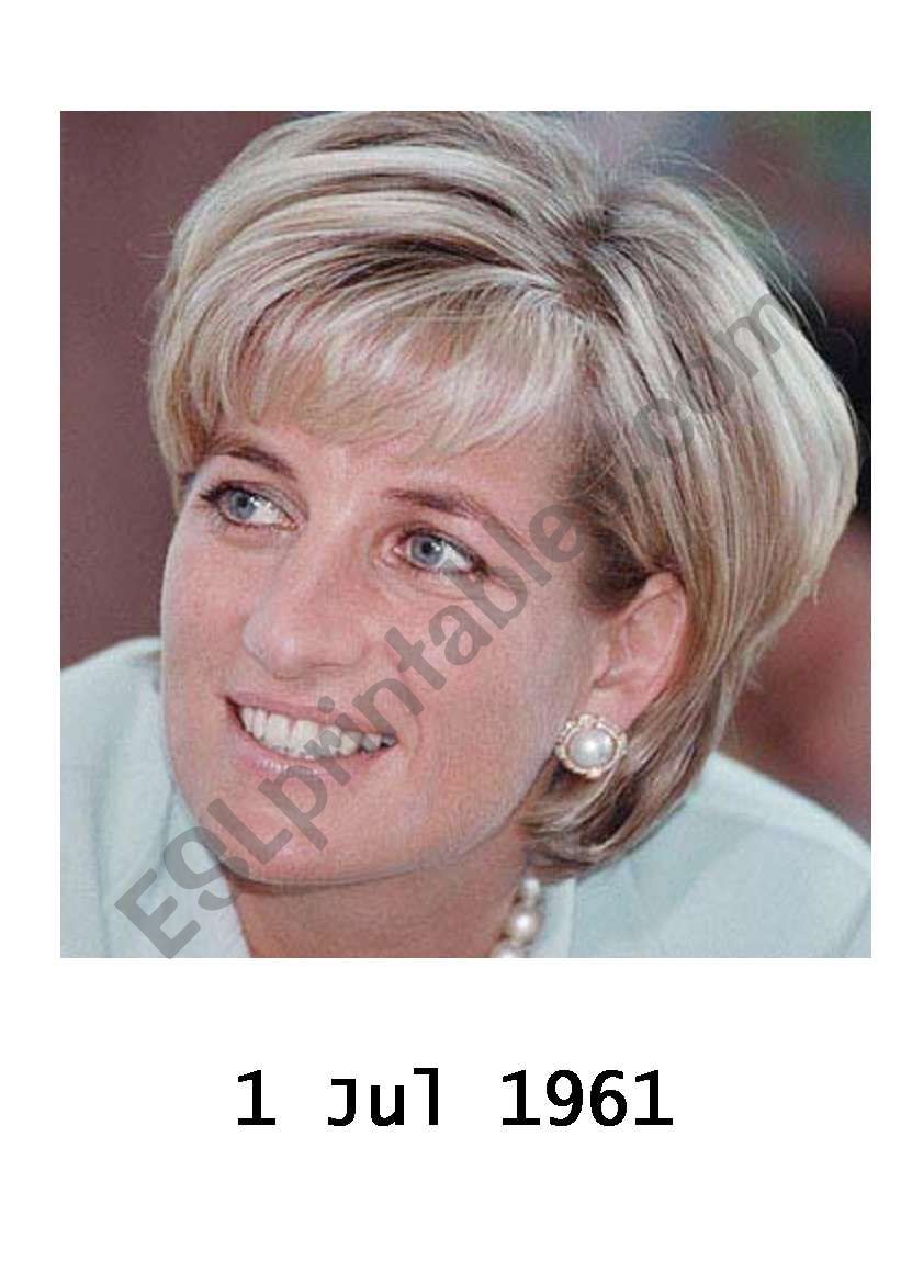 flash-card princess diana worksheet