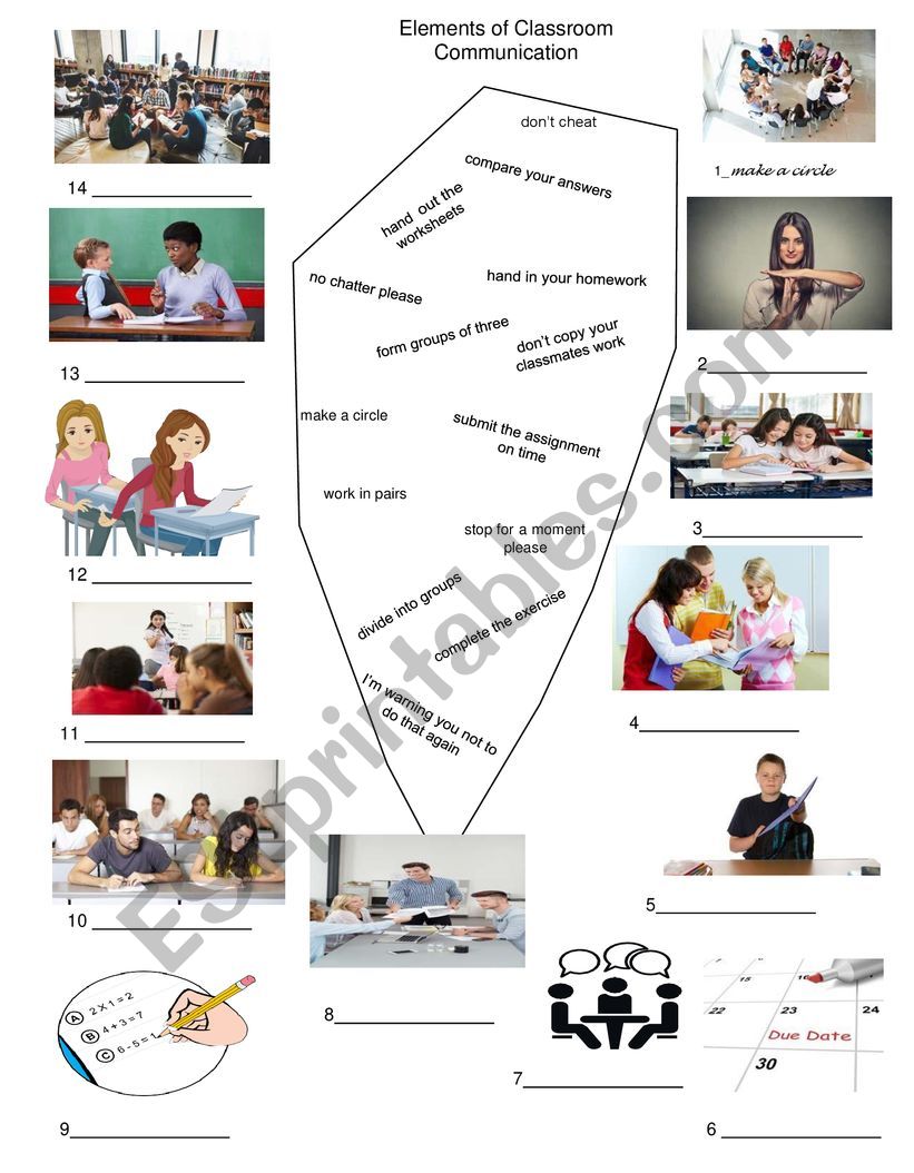 Classroom Language  worksheet