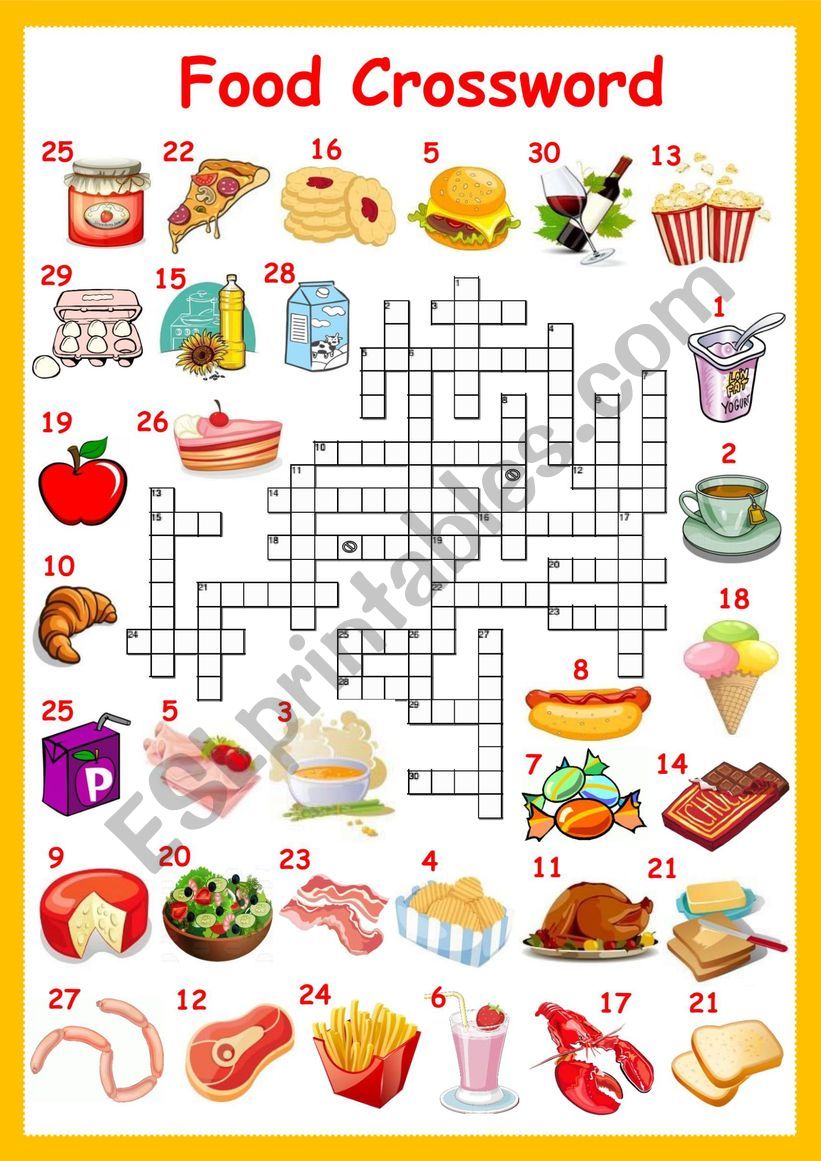 Food Crossword worksheet