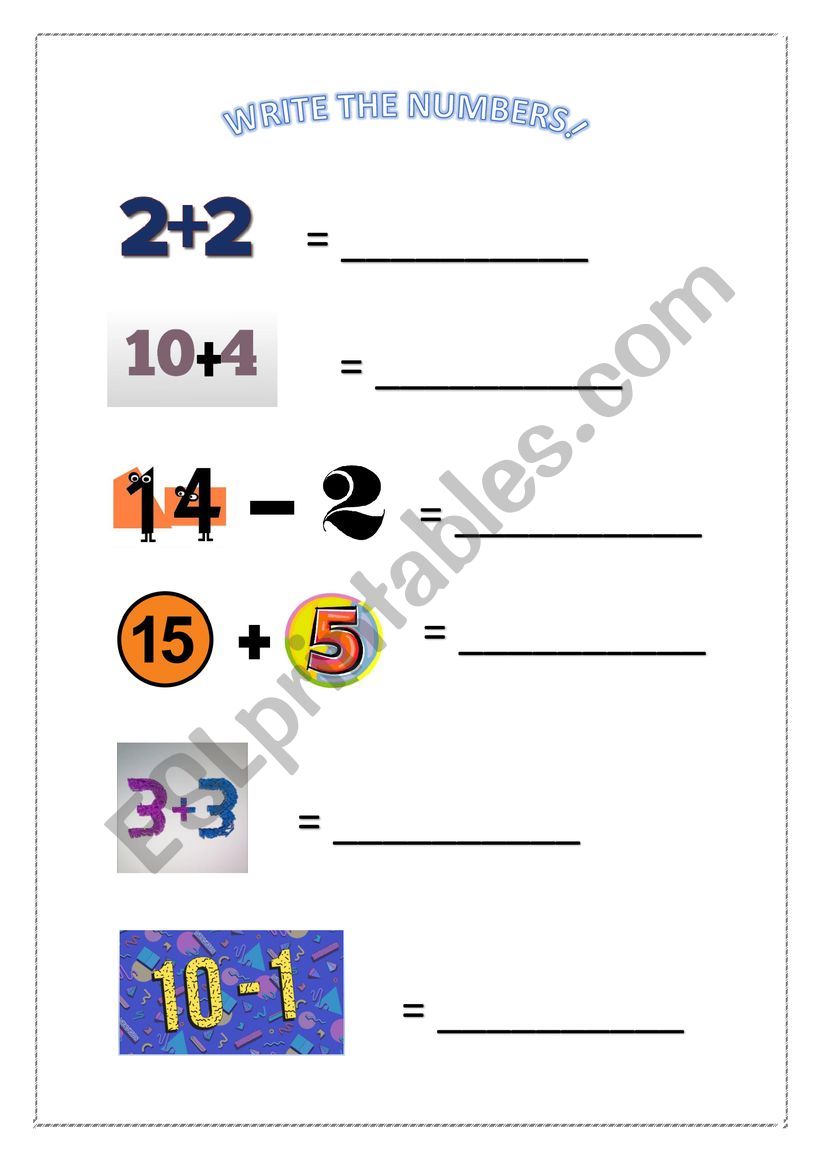 Write the numbers! worksheet