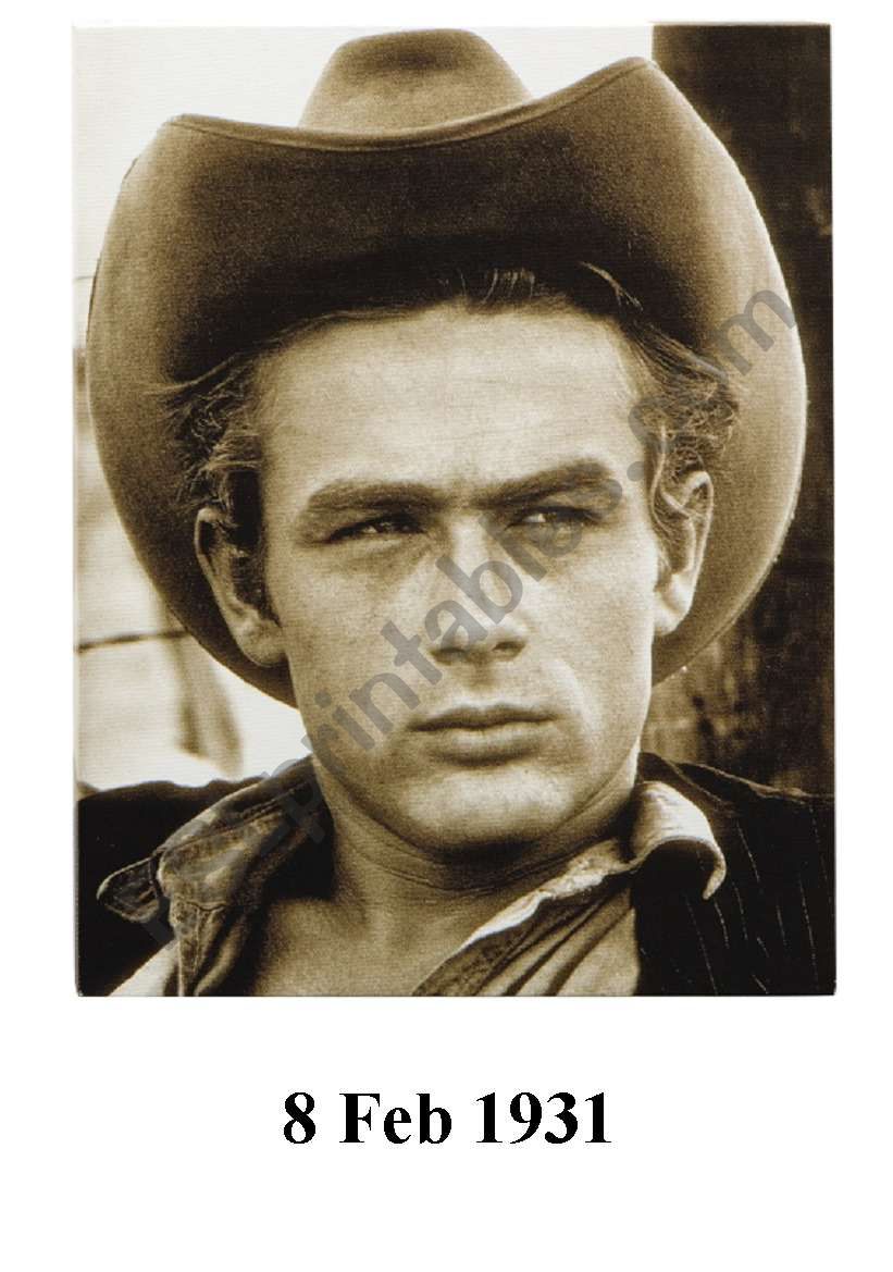 flash-card james dean worksheet